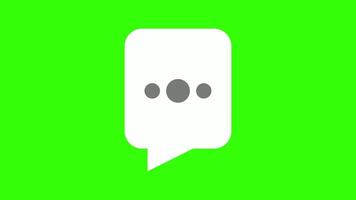Smooth Chat Animation with Speech Bubble Icon on Green Screen video