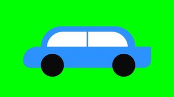 plat conception animation de une en mouvement voiture bleu dans vert Contexte video