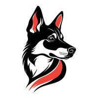 Stylish Black and White Dog Silhouette, Perfect for Branding vector