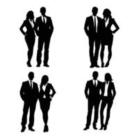 Professional Business People Silhouettes in Formal Attire vector