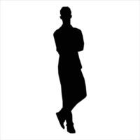 man silhouette Illustration stand on a white background vector