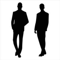 Man silhouette Illustration. two men on a white background vector