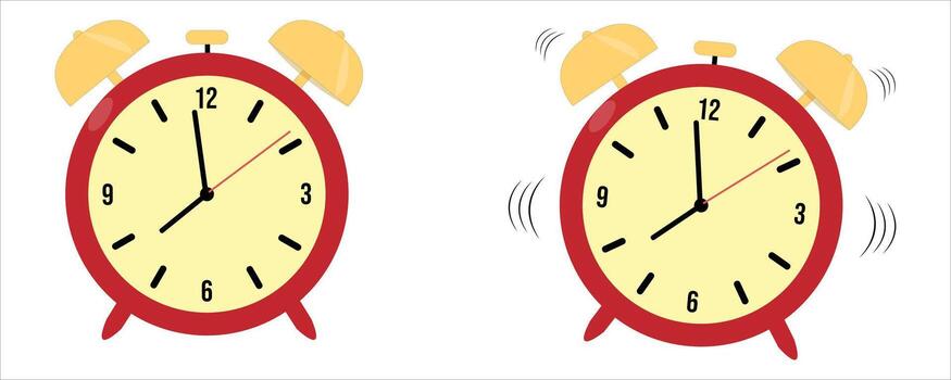 Alarm clock icon set.Ringing alarm clock icon vector