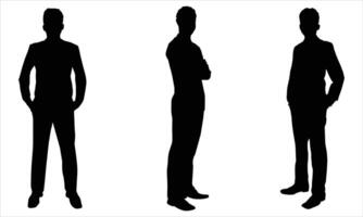 Man silhouette combo set Illustration vector