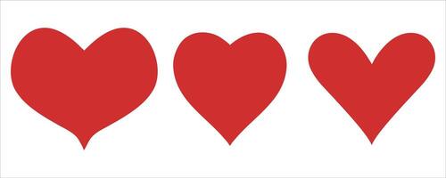 red heart set Illustration vector