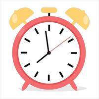 Alarm clock flat icon illustration.Alarm clock icon over white background vector
