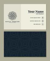 Classic art ornament pattern business card design vector