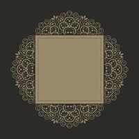retro Calligraphic square ornament frame lines vector