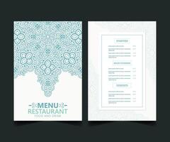 green and white restaurant menu with texture pattern elements template vector