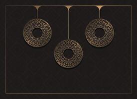 Luxury Dark circle geometric border pattern background vector