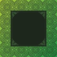 Green retro calligraphy ornament frame line design. vector