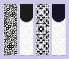 Flat border line pattern card design set. vector