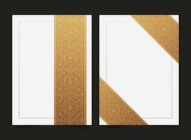cover of elegant pattern motif art in gold color vector