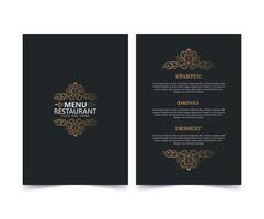 Luxury Menu restaurant with ornamental Element vector