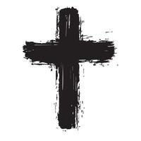 Deep Faith Black Simple Cross vector