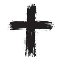 Abstract Worship Black Christian Cross vector