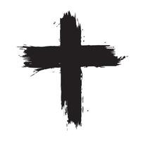 Broken Edges Simple Christian Cross vector