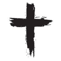 Sacred Cross Black Distressed Texture vector