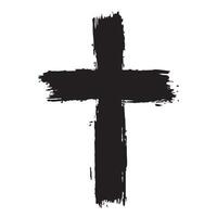 Holy Reverence Black Rustic Cross vector