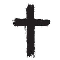 Charcoal Cross Distressed Religious Art vector