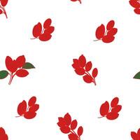 seamless pattern with red berries. pattern featuring vibrant red barberry clusters with green leaves. Ideal for textiles, wallpapers, and decorative applications. vector