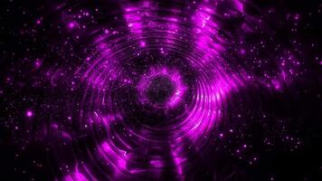Abstract fantasy violet tunnel with concentric light rings. video