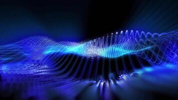 The smooth movement of abstract blue waves excites the imagination, immersing the mind in a unique creative atmosphere. video