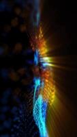 Abstraction of virtual waves of golden-blue color that excite the imagination, immersing the mind in a unique creative atmosphere. video