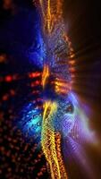 Abstraction of virtual waves of blue and yellow color that excite the imagination, immersing the mind in a unique creative atmosphere. video