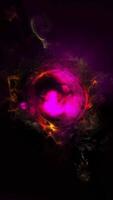 Abstract fantasy neon sphere in violet hue with transforming light waves video