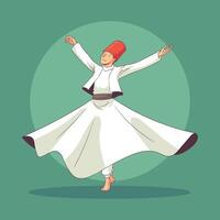 hand drawn sufi dance vector