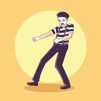 pantomime illustration of pulling objects vector