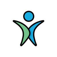 Abstract logo design for a business featuring a symbolic and modern illustration of people, teamwork, and a star-shaped concept vector