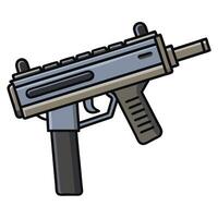 flat An mp5 gun on a white background vector