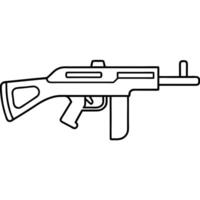 flat color An automatic rifle coloring page vector