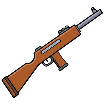 flat A gun on a white background with a black handle vector