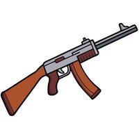 flat An ak47 gun on a white background vector