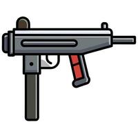 flat A gun with a red handle and a black handle vector