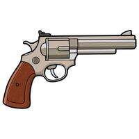 flat a color A revolver on a white background vector