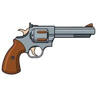 flat color A revolver on a white background vector