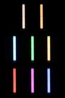 A versatile set of LED light panels showcasing a range of vibrant colors. photo