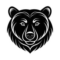Majestic Black Bear Head, Stylized Wildlife Portrait, Nature Icon vector