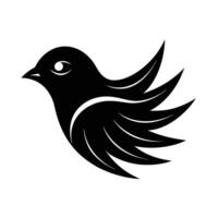Stylized Bird Silhouette Black Wings, Avian Art, Flight Symbol vector