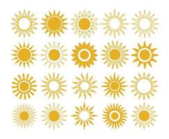 Sun icon set vector