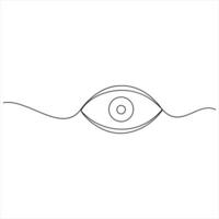 eye watch continuous single line drawing of minimalist eye with retina outline design illustration vector
