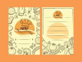 Menu template with sketch of food ingredients. suitable for restaurant and cafe menus vector