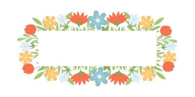 square frame on floral background. Cute background in flat style for social media posts, mobile apps, cards, invitations, banner design and web ads vector