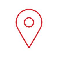 A red pin icon on a white background vector