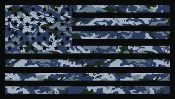 Navy Camouflage American Flag. Military-Inspired USA Design vector