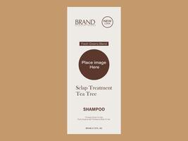 Tea Tree Scalp Treatment Shampoo Label Design Template vector